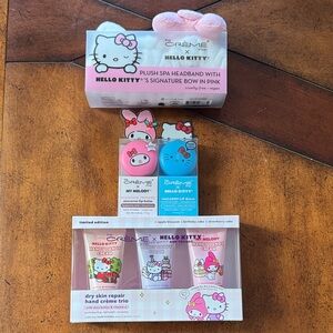TheCrème Shop Hello Kitty Plush Spa Headband + Lip Balm & Hand Cream Trio